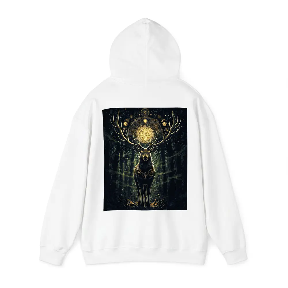 Mystic Stag Dark Forest Gold Mandala – Hoodies