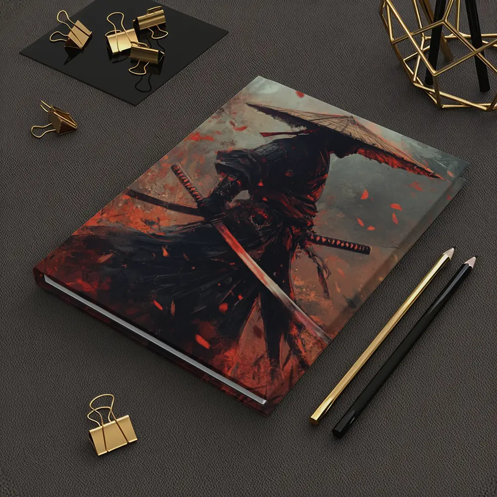 Samurai Warrior Dark Fire Petals Art – Notebooks