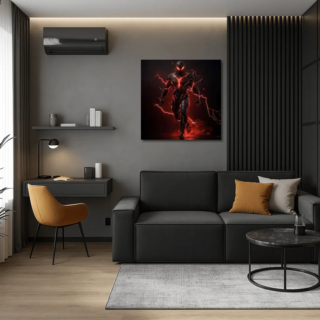 Dark Armored Hero Red Lightning Storm – Wall Art