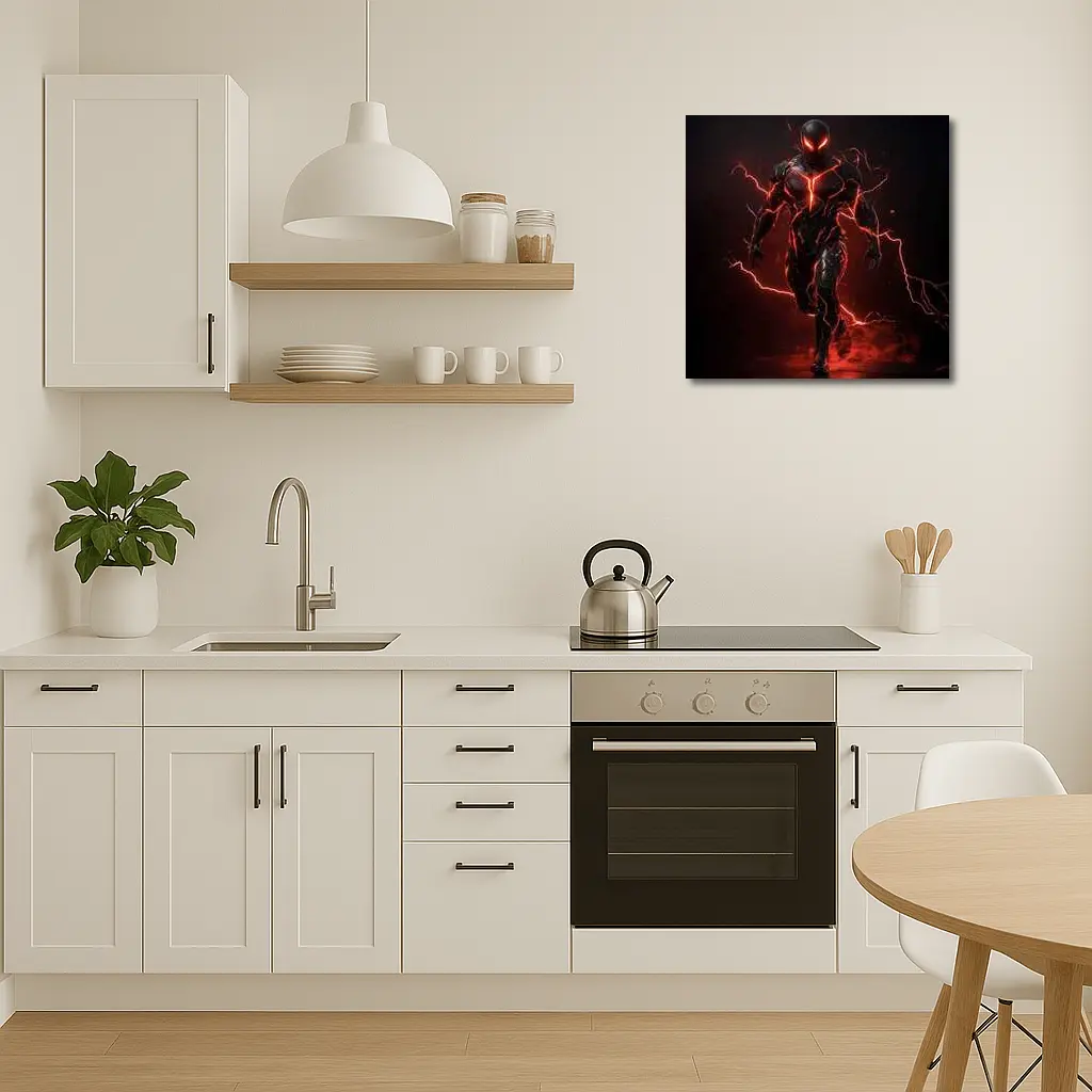 Dark Armored Hero Red Lightning Storm – Wall Art