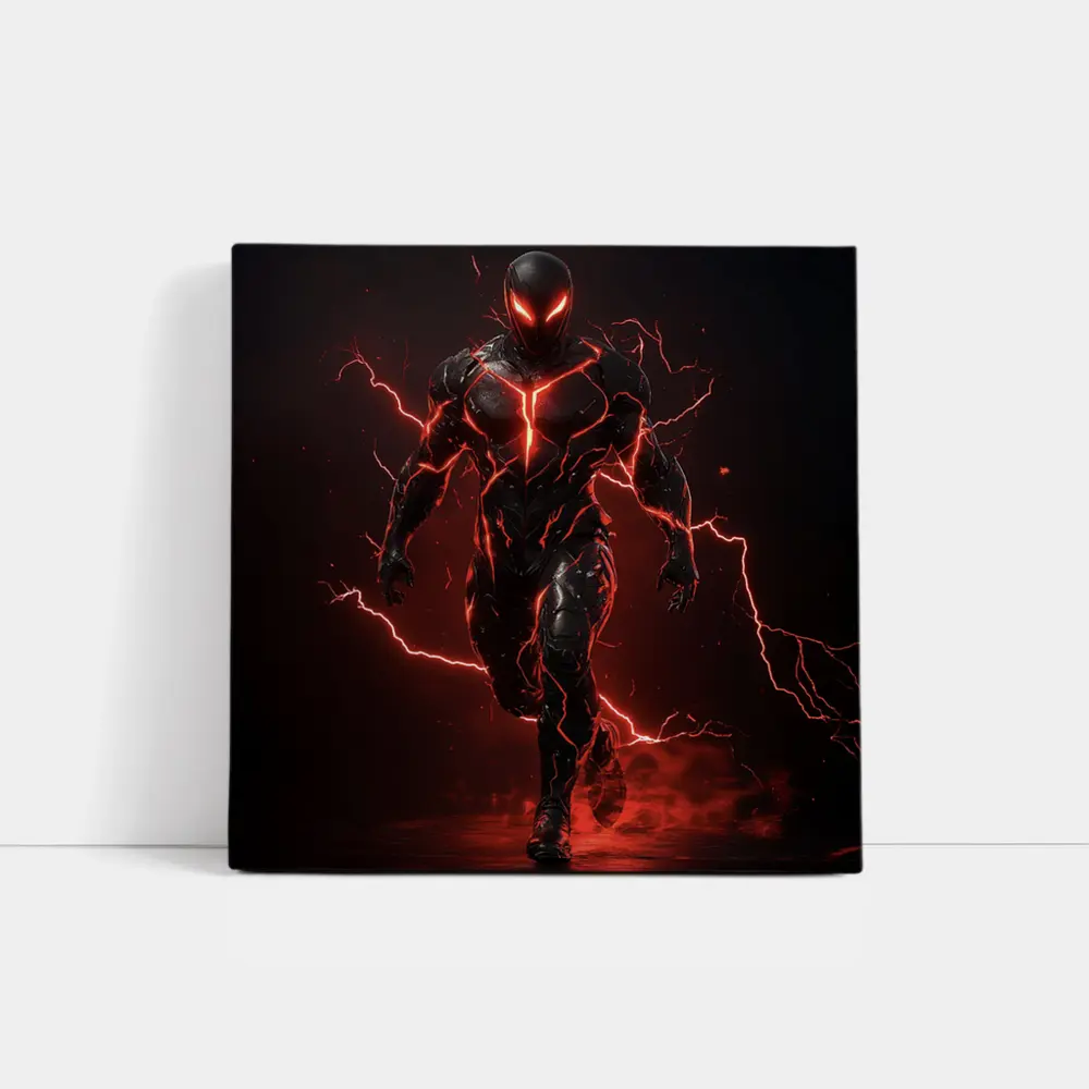 Dark Armored Hero Red Lightning Storm – Wall Art