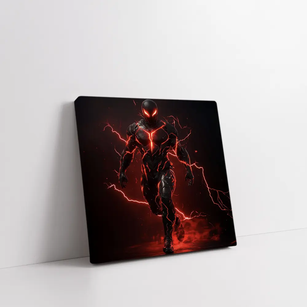 Dark Armored Hero Red Lightning Storm – Wall Art