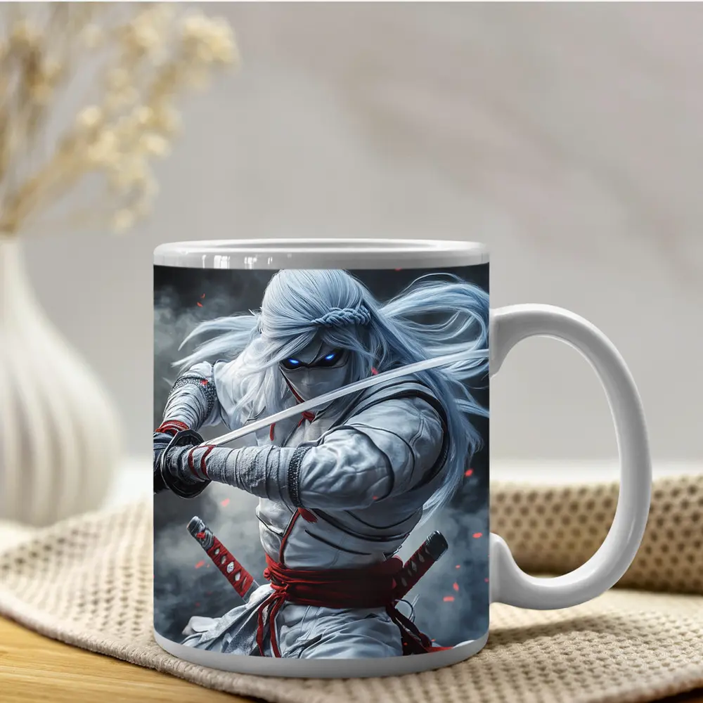 White Ninja Warrior Dual Katana Smoke – Mugs