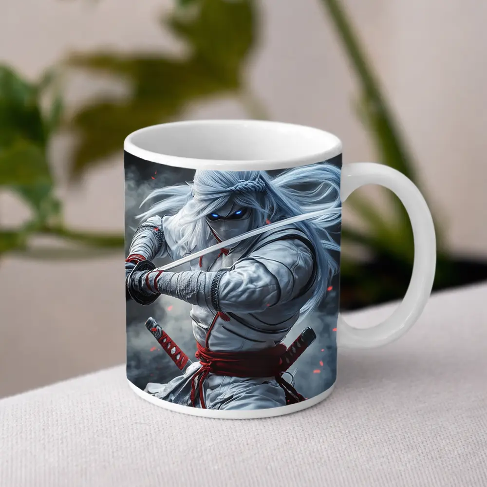 White Ninja Warrior Dual Katana Smoke – Mugs