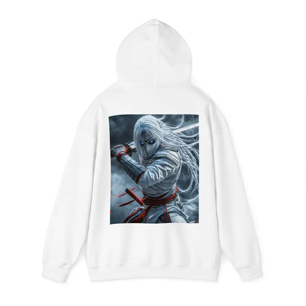 White Ninja Warrior with Katana Sword – Hoodies