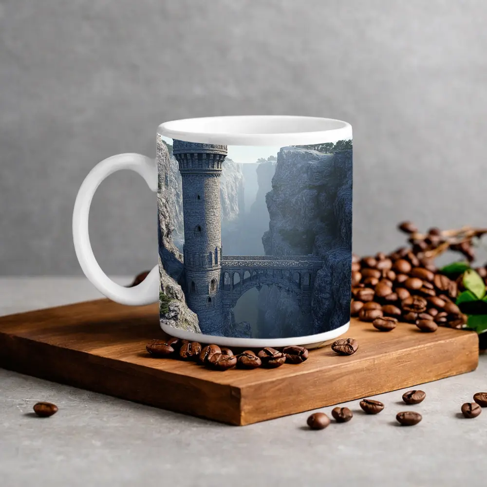 Medieval Stone Tower Bridge Canyon Mist – Mugs
