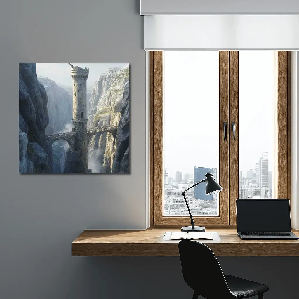 Stone Tower Bridge Canyon Fantasy Art – Wall Art