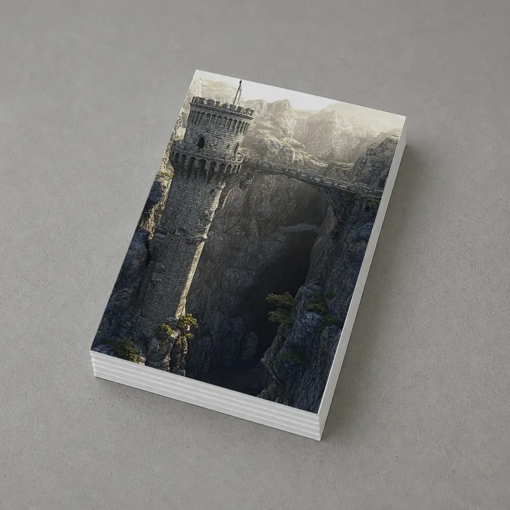 Medieval Stone Tower Bridge Rocky Canyon – Postcards