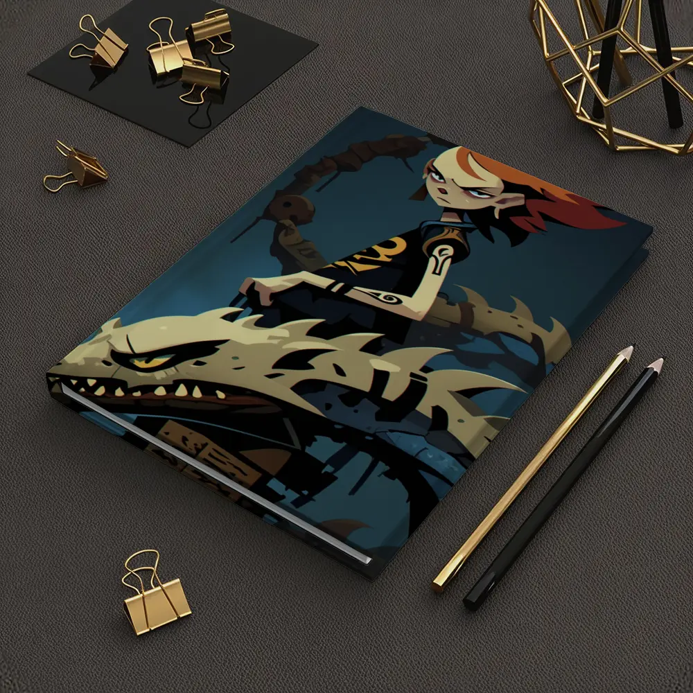 Anime Girl Riding Dragon Dark Fantasy Art – Notebooks