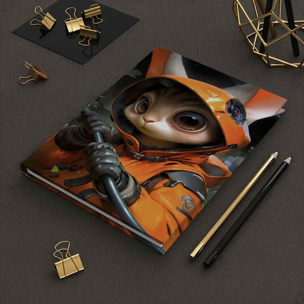 Astronaut Bunny Cat Orange Space Suit – Notebooks