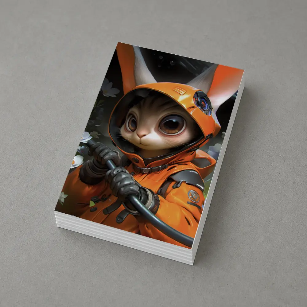 Astronaut Bunny Cat Orange Space Suit – Postcards