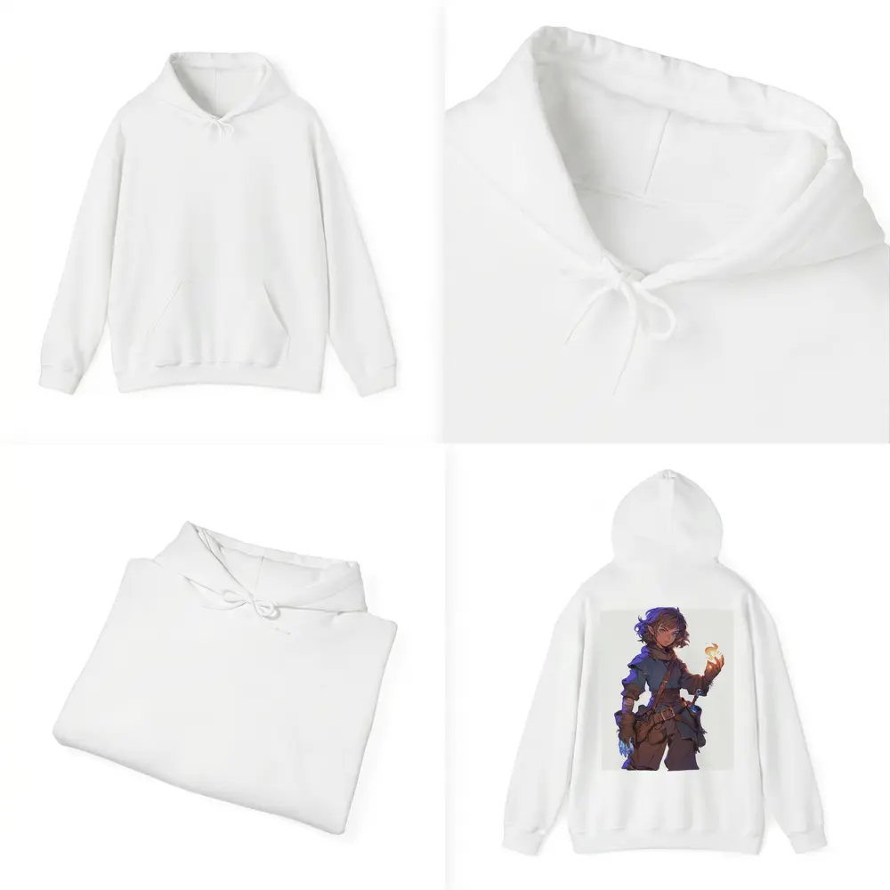 Anime Halfling Mage With Fire Magic – Hoodies