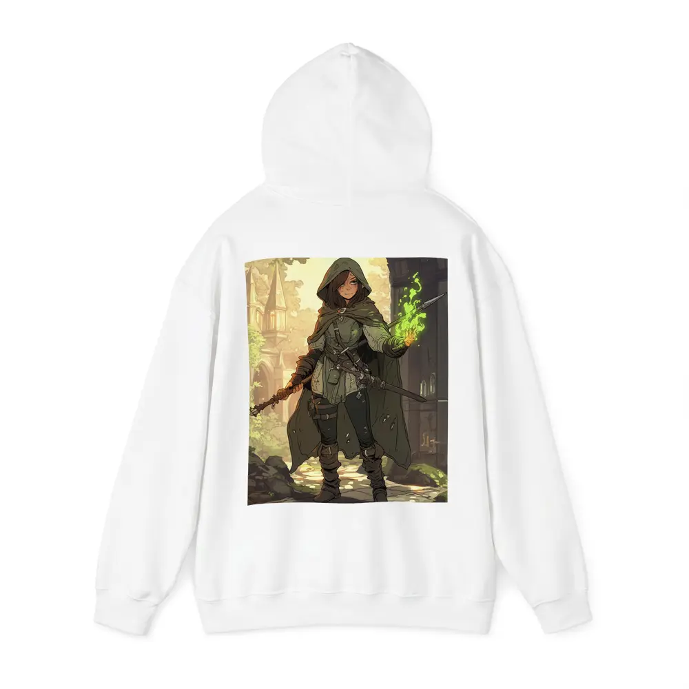 Anime Mage Girl Green Magic Fantasy Art – Hoodies