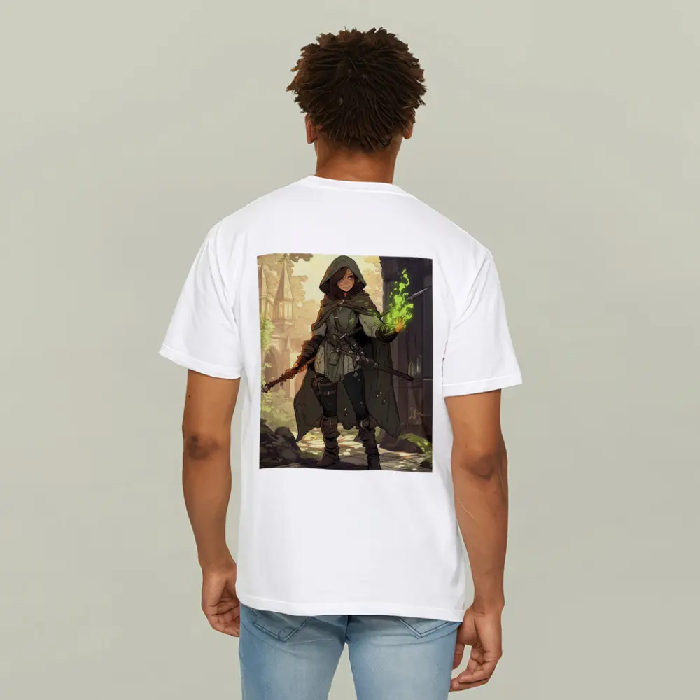 Anime Mage Girl Green Magic Fantasy Art – T-Shirts