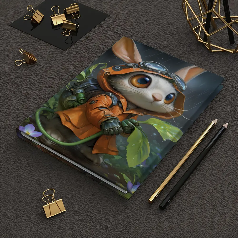 Steampunk Bunny Adventurer Orange Raincoat Rain – Notebooks