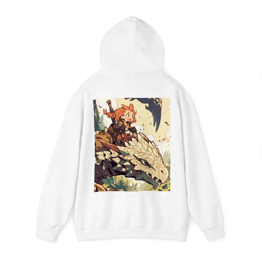 Anime Girl Riding Dragon Fantasy Art – Hoodies