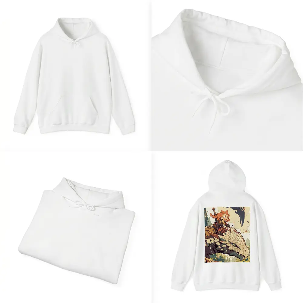 Anime Girl Riding Dragon Fantasy Art – Hoodies
