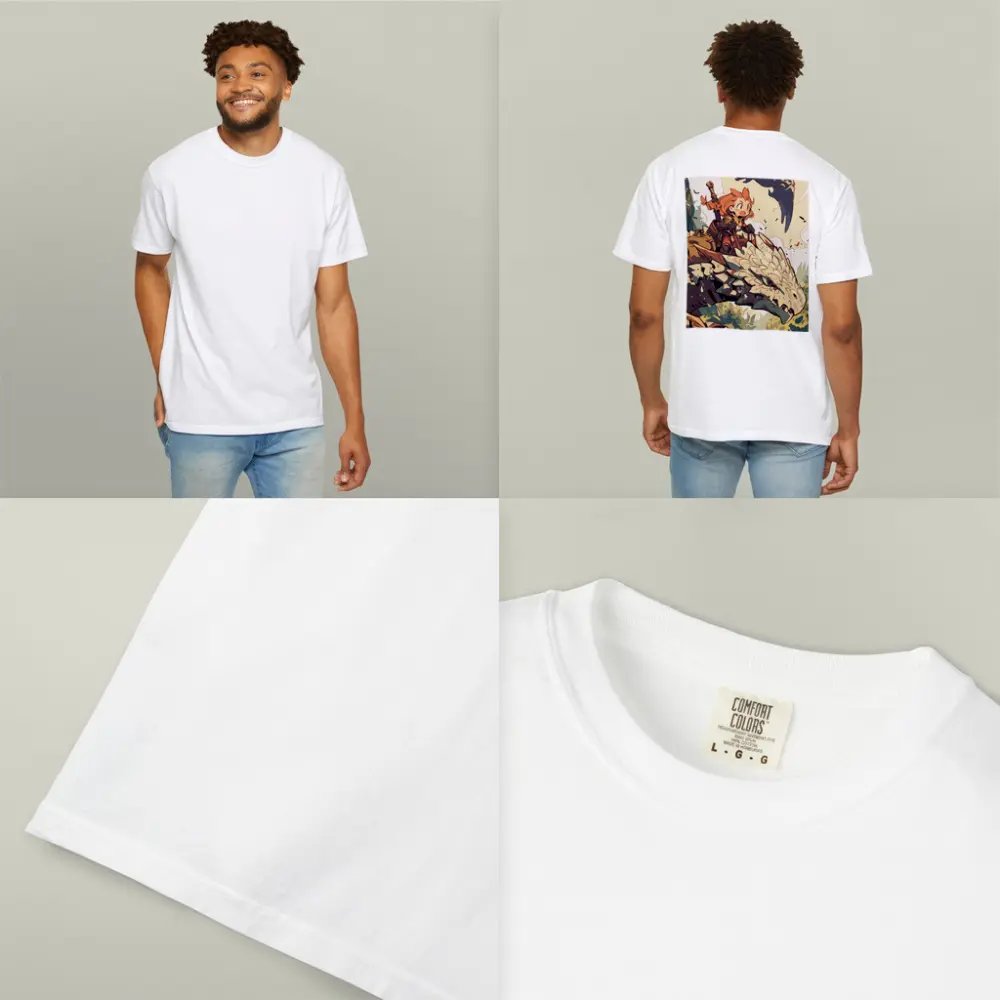 Anime Girl Riding Dragon Fantasy Art – T-Shirts
