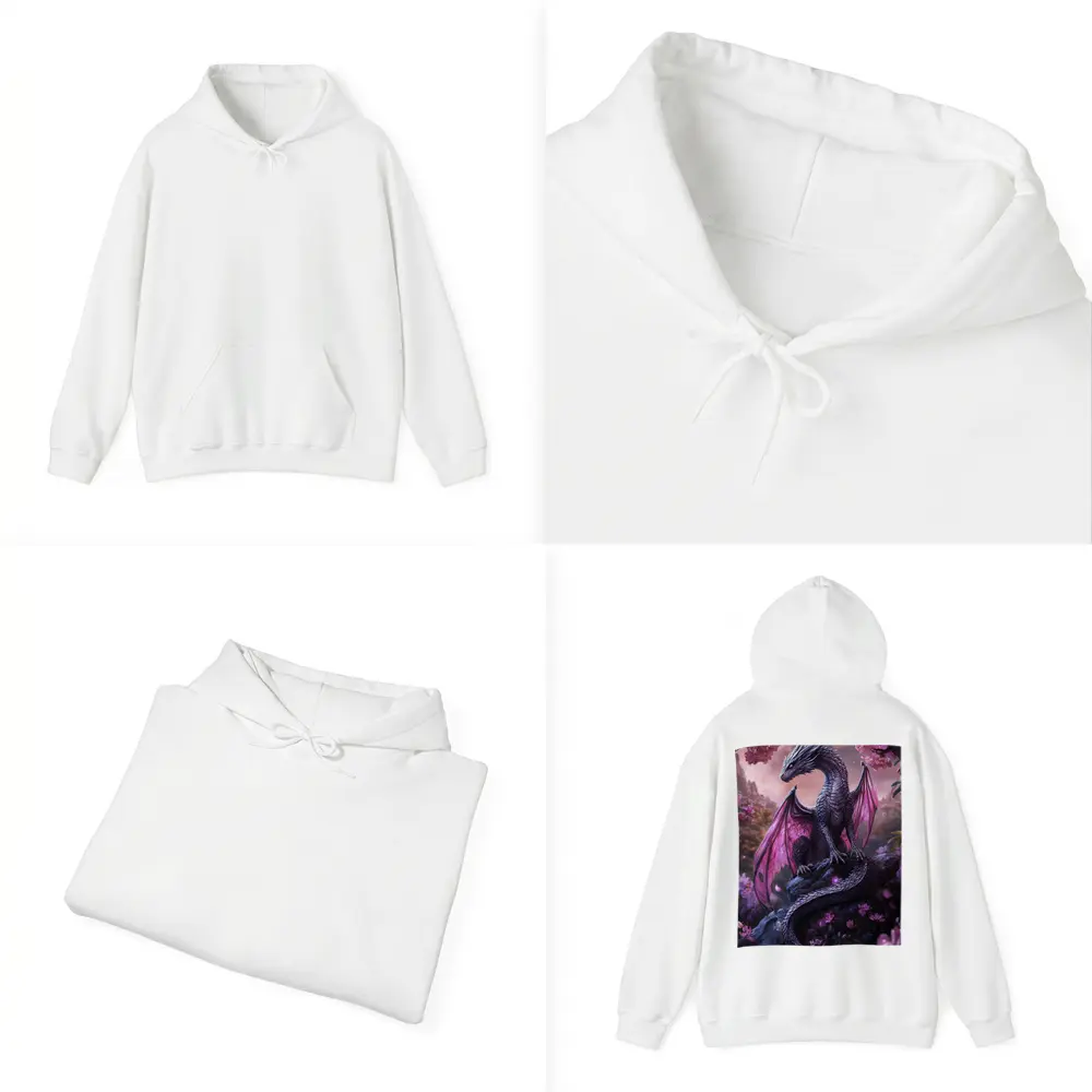 Dark Dragon Pink Wings Cherry Blossom Fantasy – Hoodies