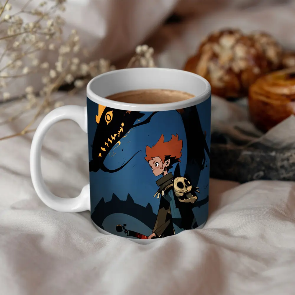 Anime Boy Dark Dragon Fire Art – Mugs