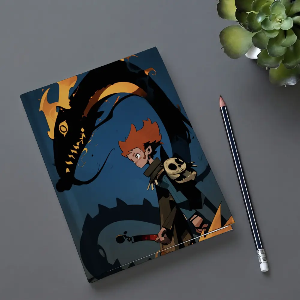 Anime Boy Dark Dragon Fire Art – Notebooks