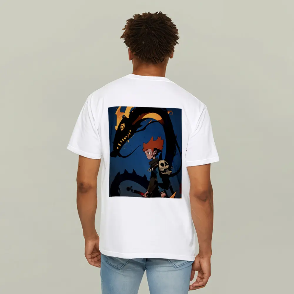 Anime Boy Dark Dragon Fire Art – T-Shirts