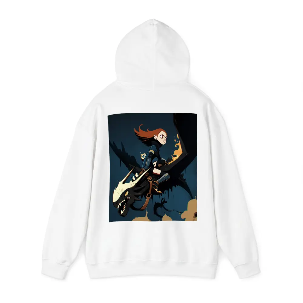 Anime Girl Riding Dragon Dark Fantasy Art – Hoodies