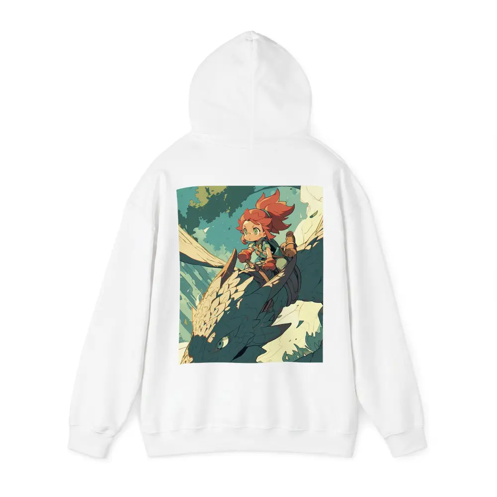 Anime Girl Riding Dragon Fantasy Art – Hoodies