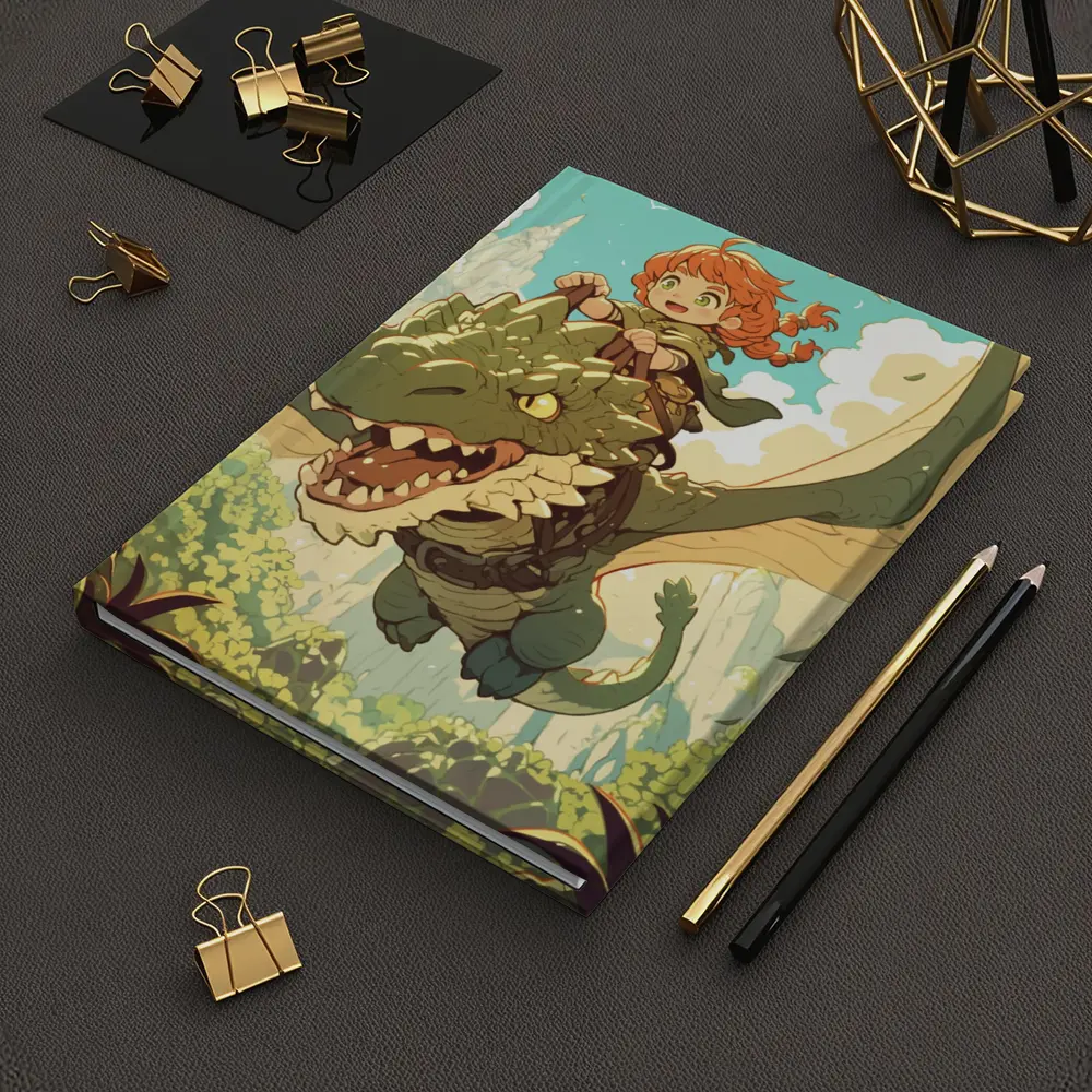 Anime Girl Riding Dragon Fantasy Forest – Notebooks
