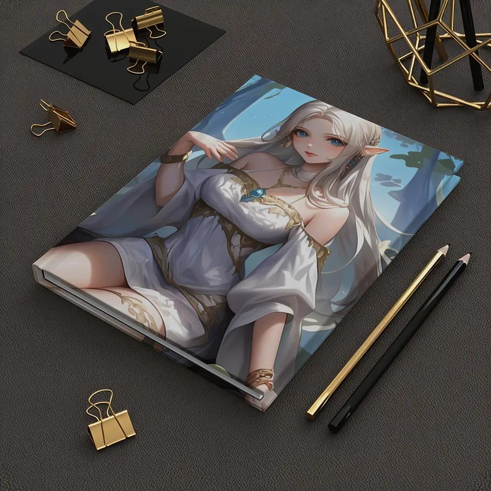 Anime Elf Girl White Dress Forest – Notebooks