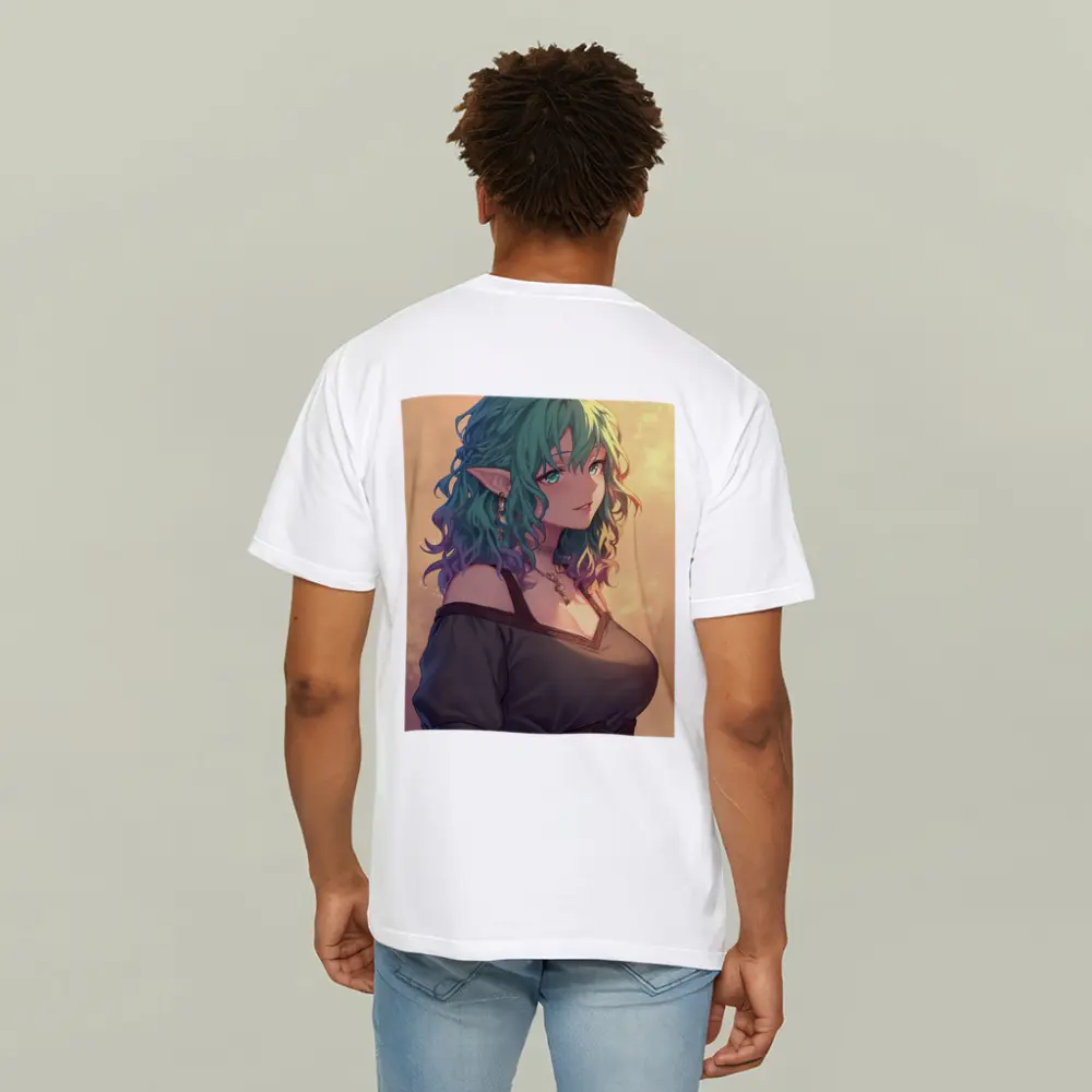 Anime Elf Girl Rainbow Hair Fantasy Art – T-Shirts