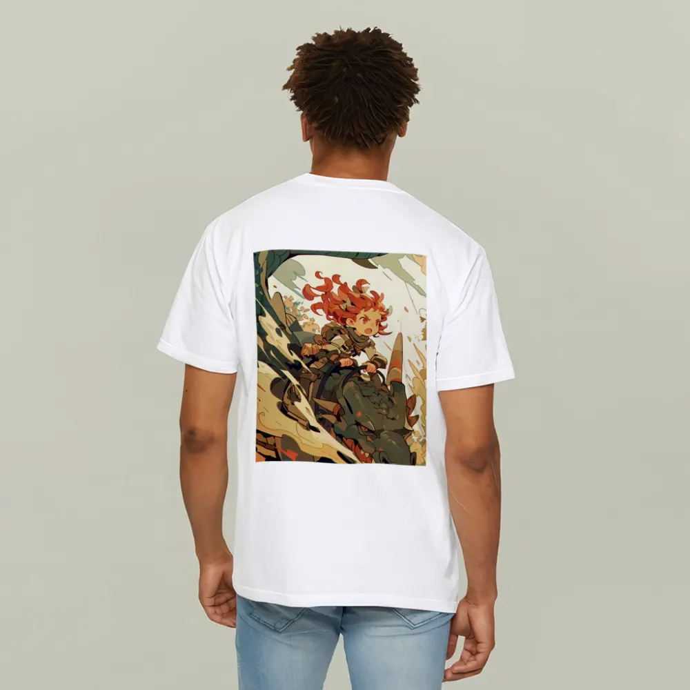 Anime Girl Riding Dragon Fantasy Art – T-Shirts