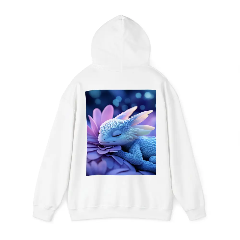 Sleeping Baby Dragon Blue Flowers Fantasy – Hoodies