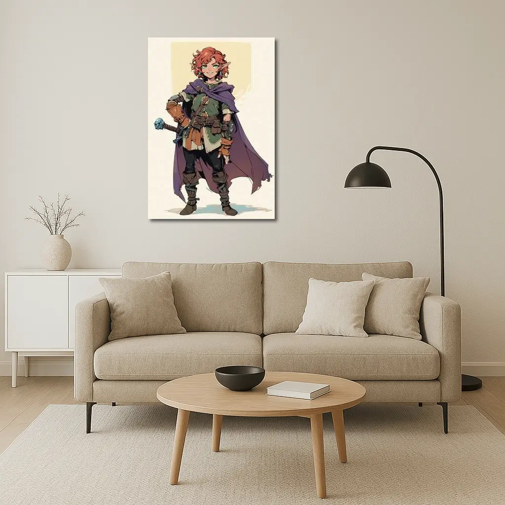 Red Haired Elf Rogue Fantasy Anime Art – Wall Art