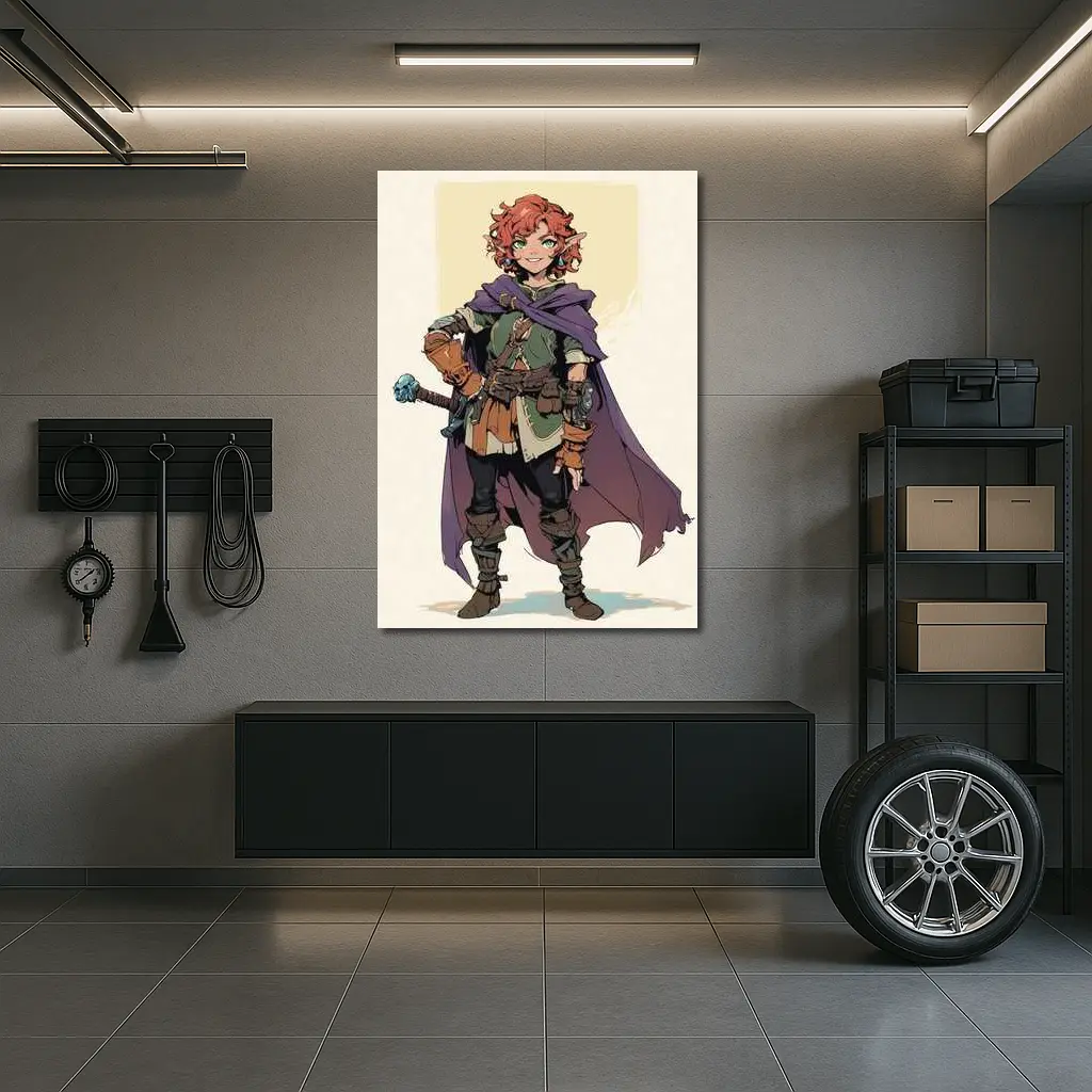 Red Haired Elf Rogue Fantasy Anime Art – Wall Art
