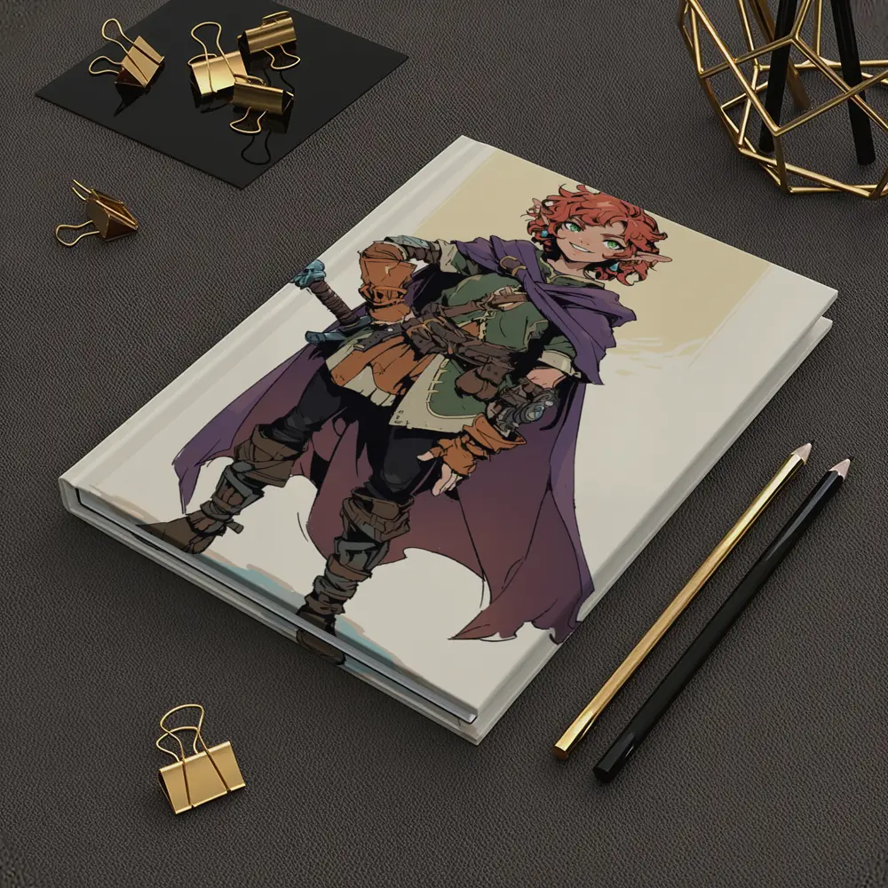 Red Haired Elf Rogue Fantasy Anime Art – Notebooks