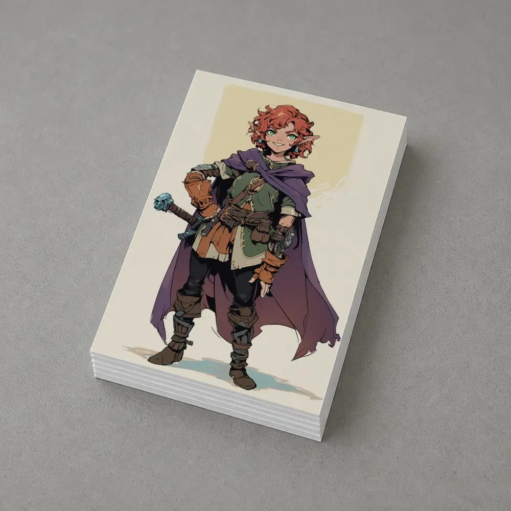 Red Haired Elf Rogue Fantasy Anime Art – Postcards