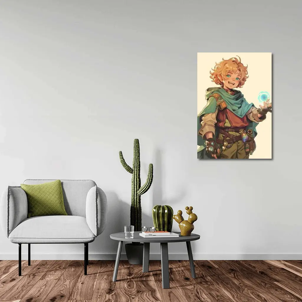 Anime Elf Boy Casting Magic Spell Art – Wall Art