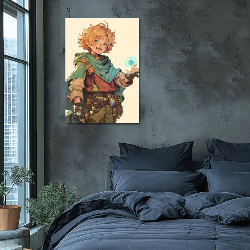 Anime Elf Boy Casting Magic Spell Art – Wall Art