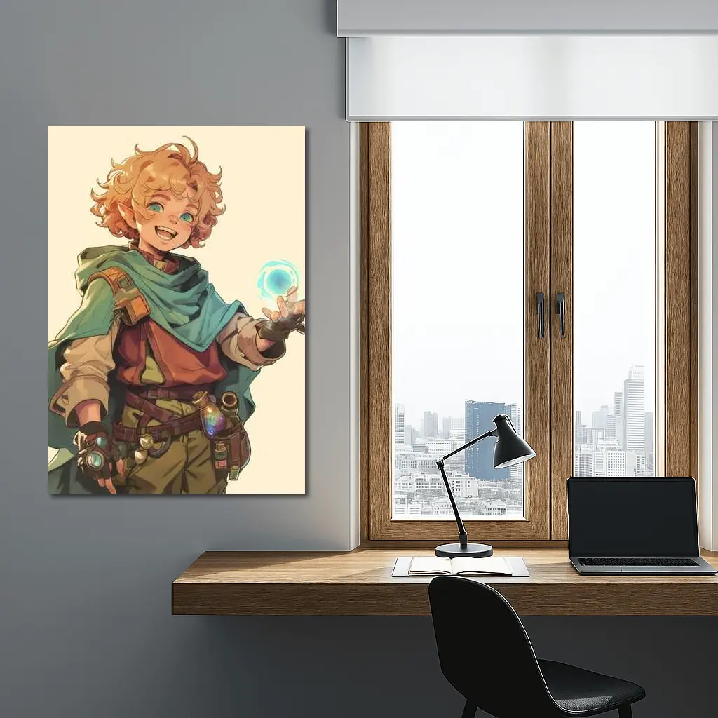 Anime Elf Boy Casting Magic Spell Art – Wall Art