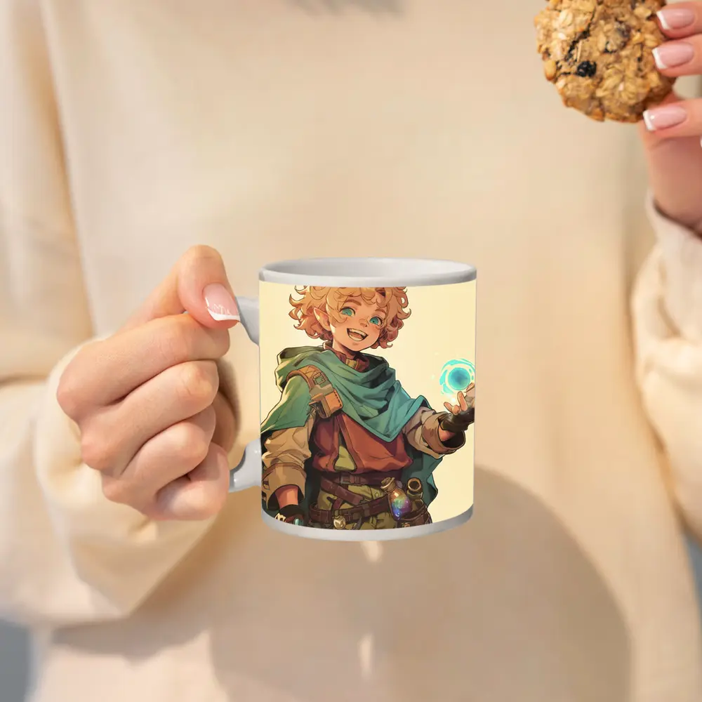 Anime Elf Boy Casting Magic Spell Art – Mugs