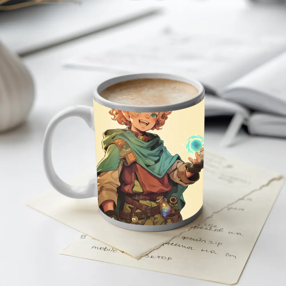 Anime Elf Boy Casting Magic Spell Art – Mugs