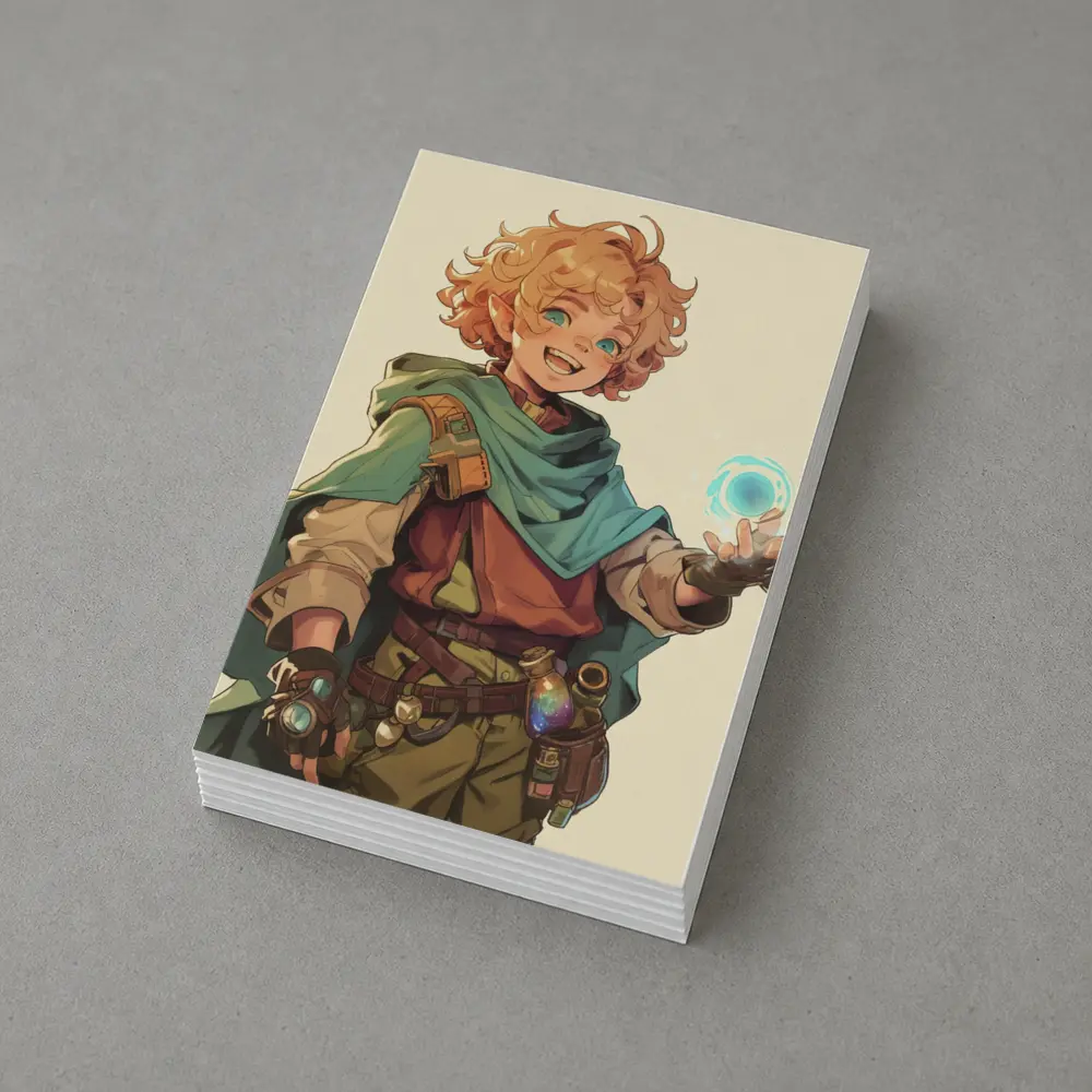 Anime Elf Boy Casting Magic Spell Art – Postcards