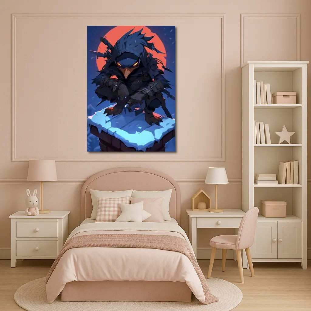 Ninja Crow Warrior Dark Anime Night Art – Wall Art