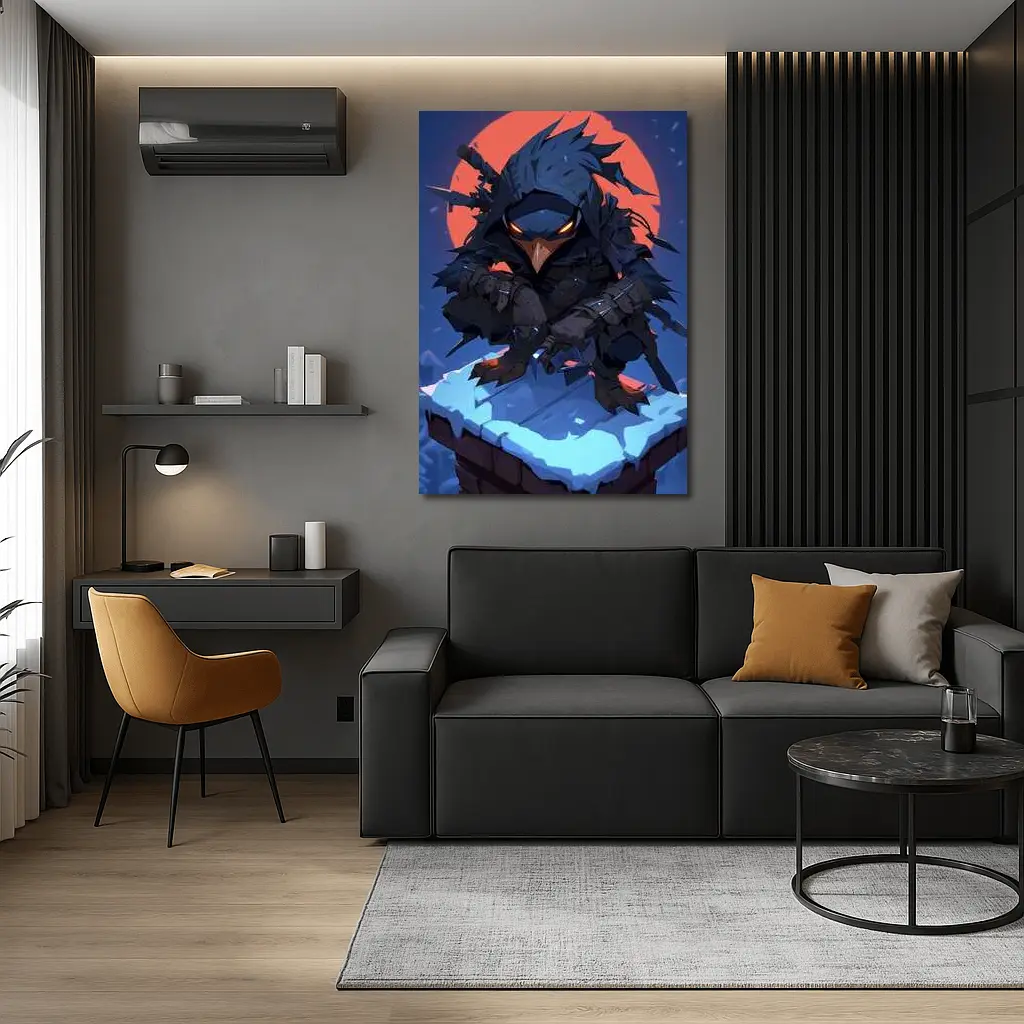 Ninja Crow Warrior Dark Anime Night Art – Wall Art