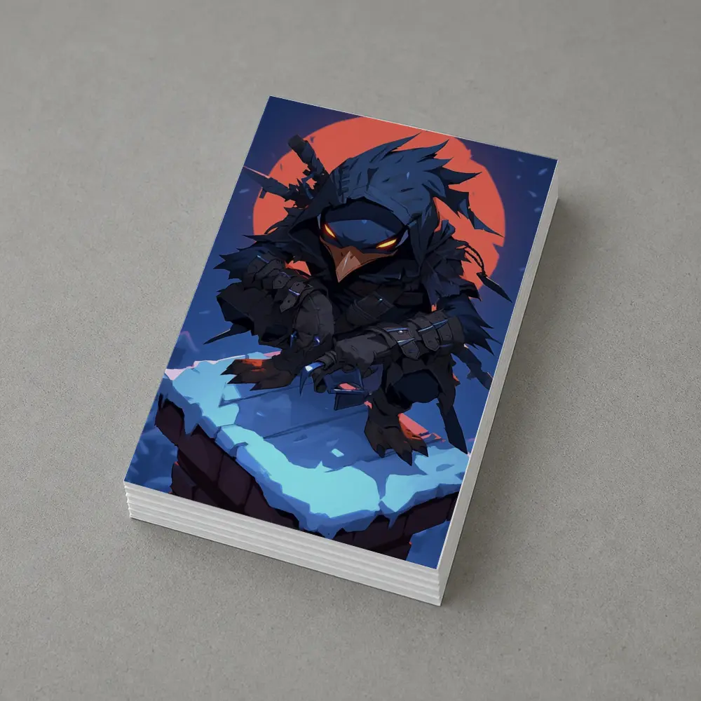 Ninja Crow Warrior Dark Anime Night Art – Postcards