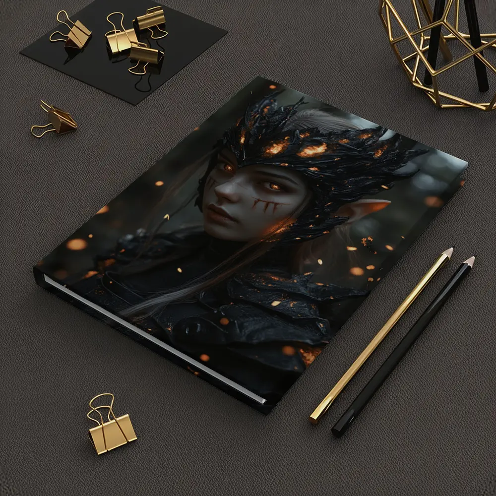 Dark Elf Warrior Forest Fire Fantasy Art – Notebooks