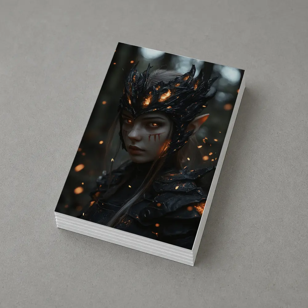 Dark Elf Warrior Forest Fire Fantasy Art – Postcards