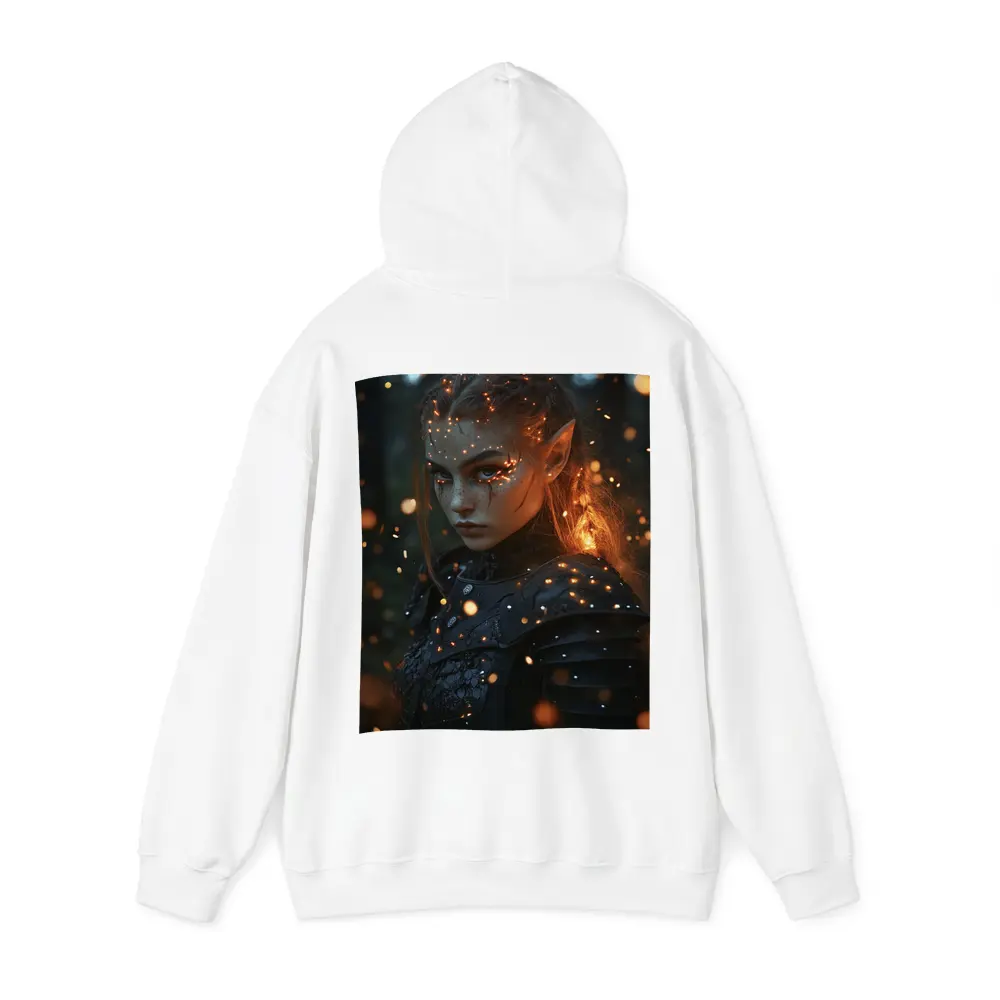 Dark Elf Warrior Girl Glowing Forest Night – Hoodies
