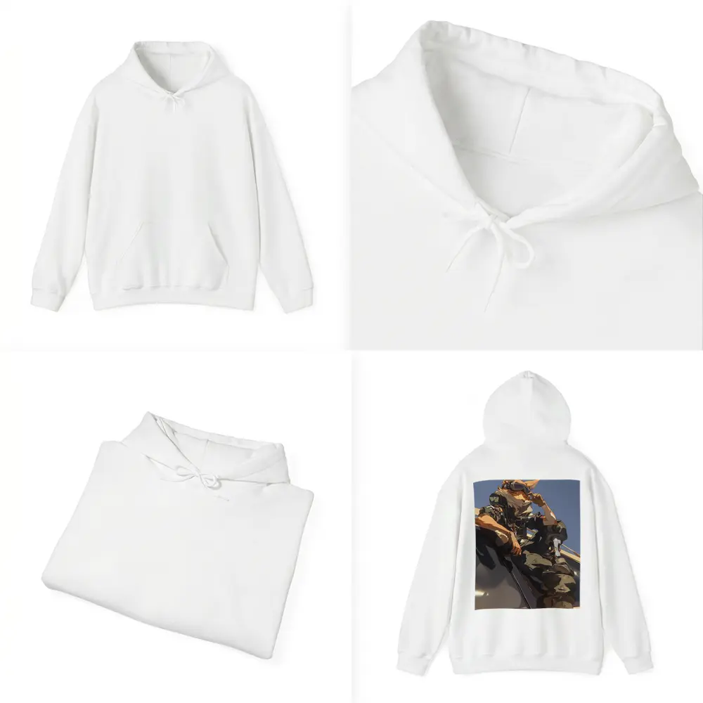 Anime Fox Warrior Sitting On Vehicle – Hoodies